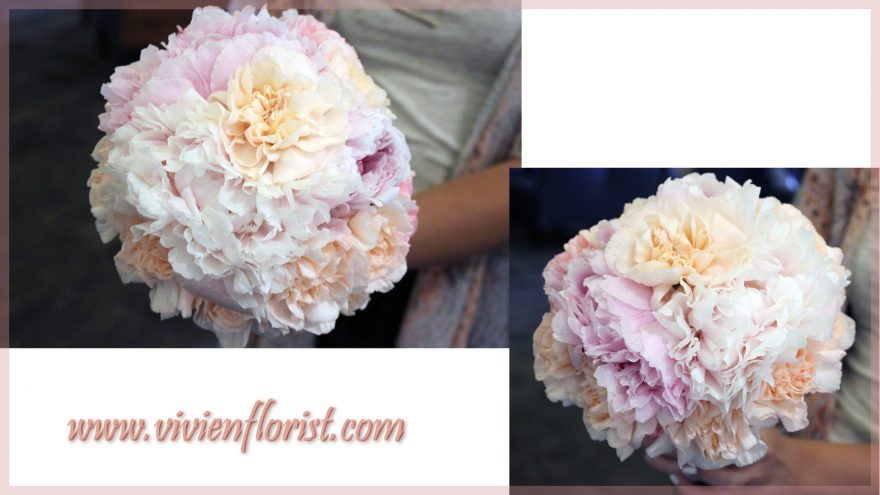 Gentle Blush and Peach Wedding Bouquet