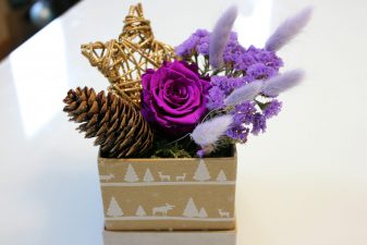Purple preserved rose gift box